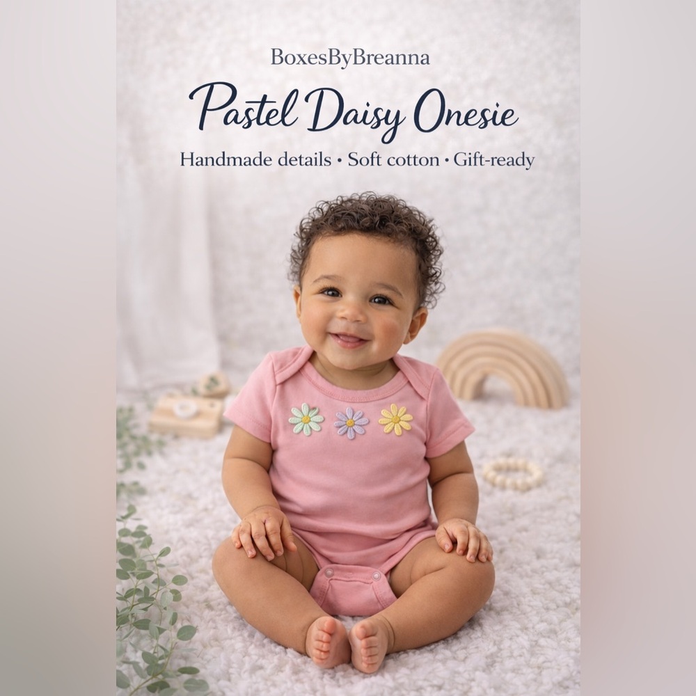 Pink Baby Onesie with Daisy